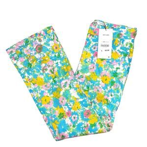 Zara floral linen blend pants